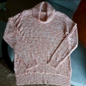 Pink Rose Cowl Neck Knit Sweater